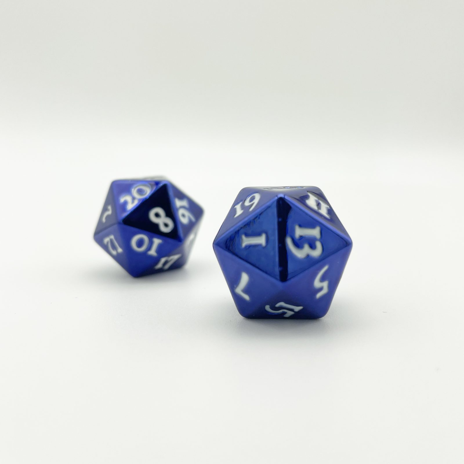 Custom metal polyhedral dice set with multi-color plating, OEM sample AS-024