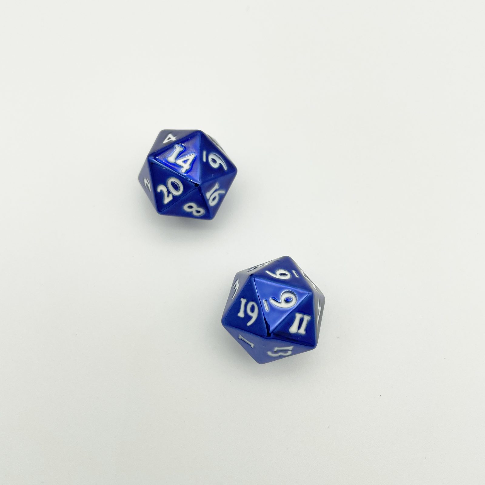 Custom metal polyhedral dice set with multi-color plating, OEM sample AS-024