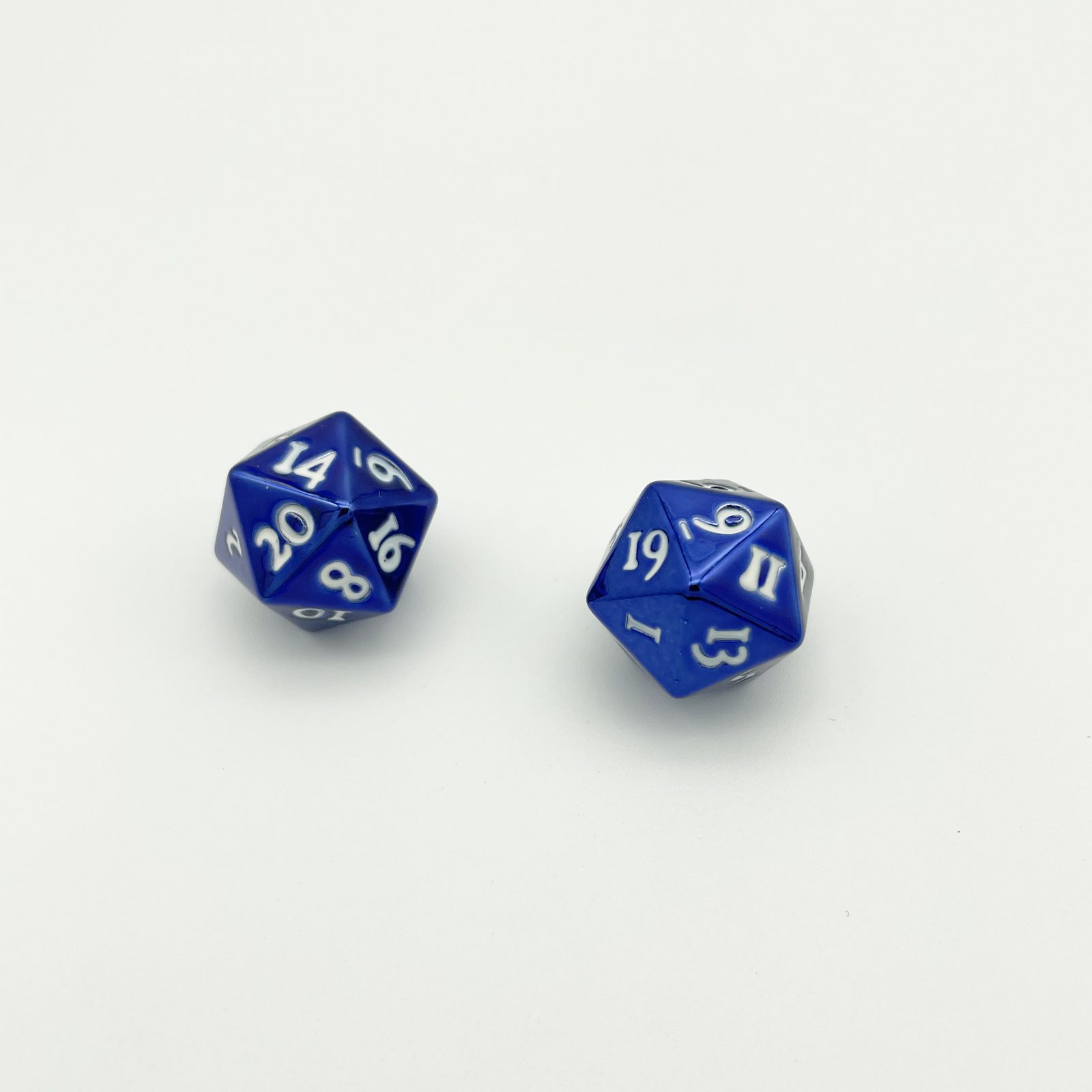 Custom metal polyhedral dice set with multi-color plating, OEM sample AS-024