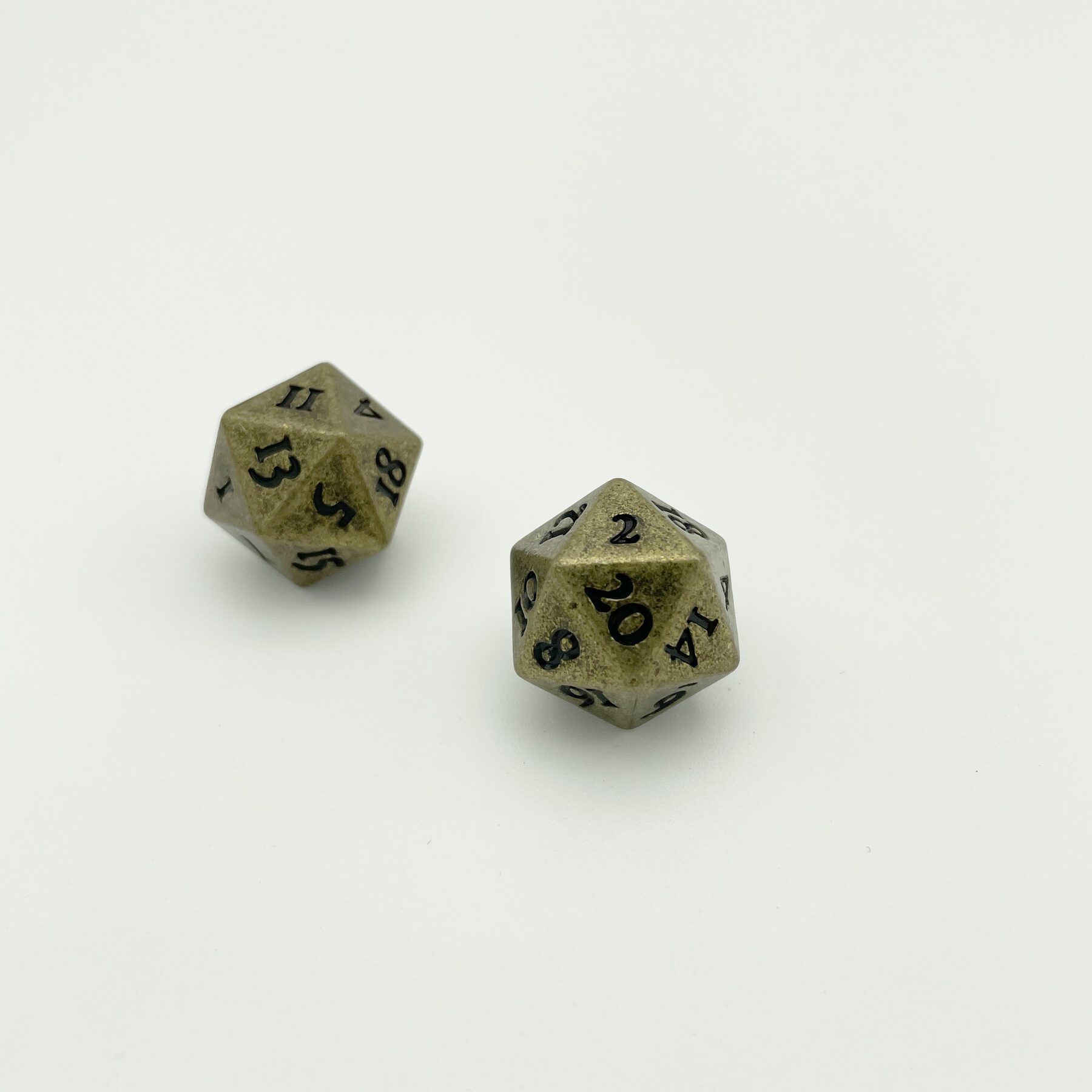 OEM metal dice close-up