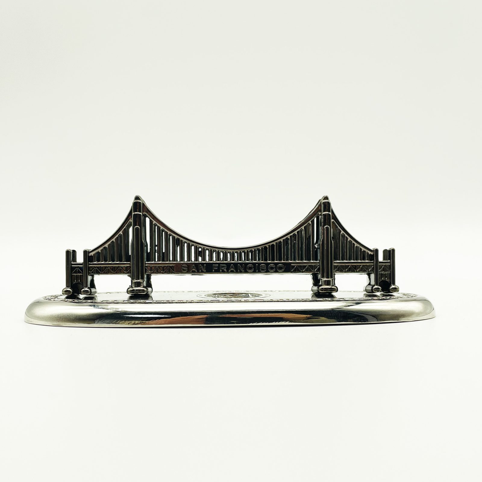 Custom gold bridge board game token close-up, zinc alloy