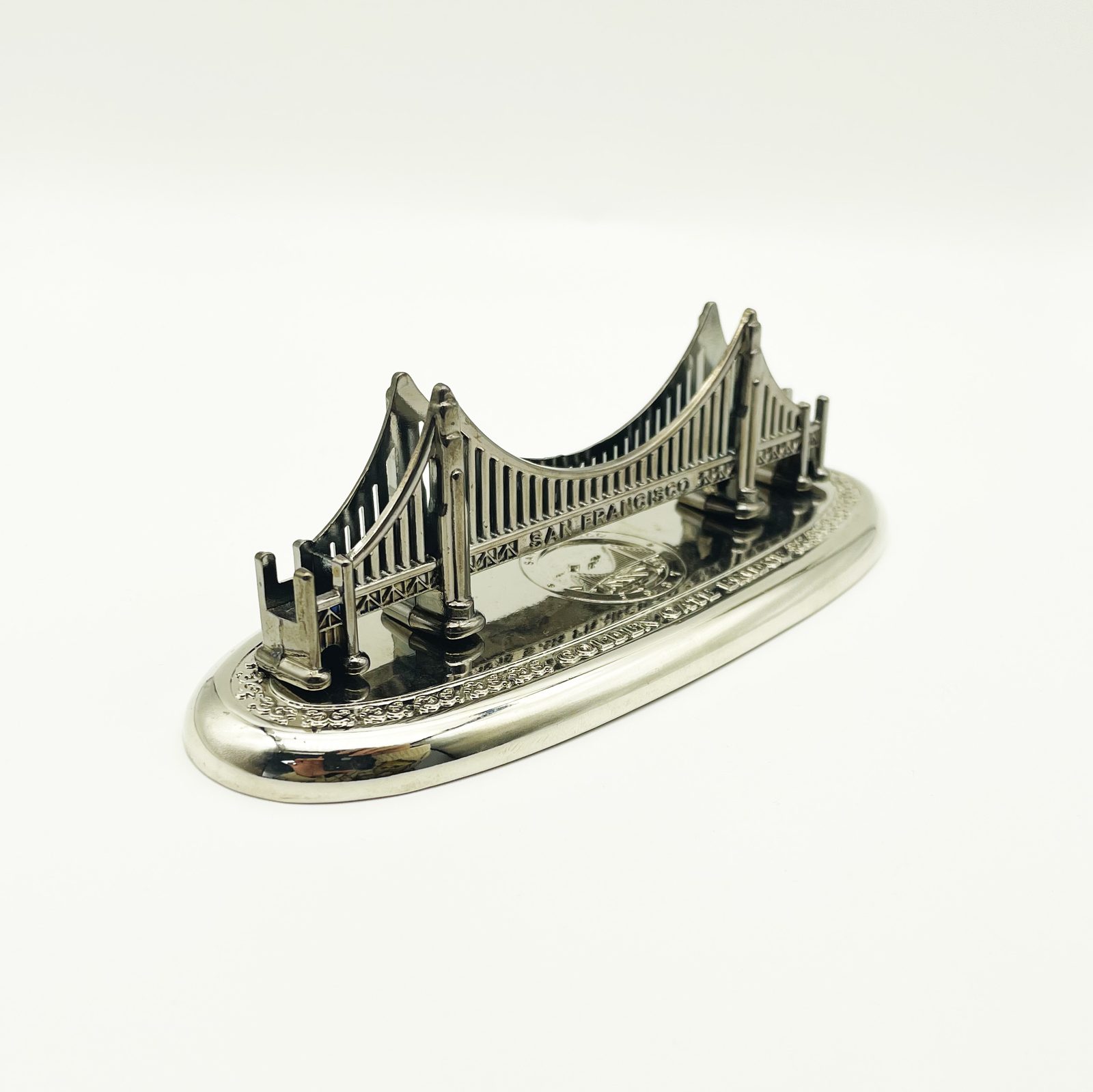 Custom metal bridge-themed game token, OEM tabletop marker