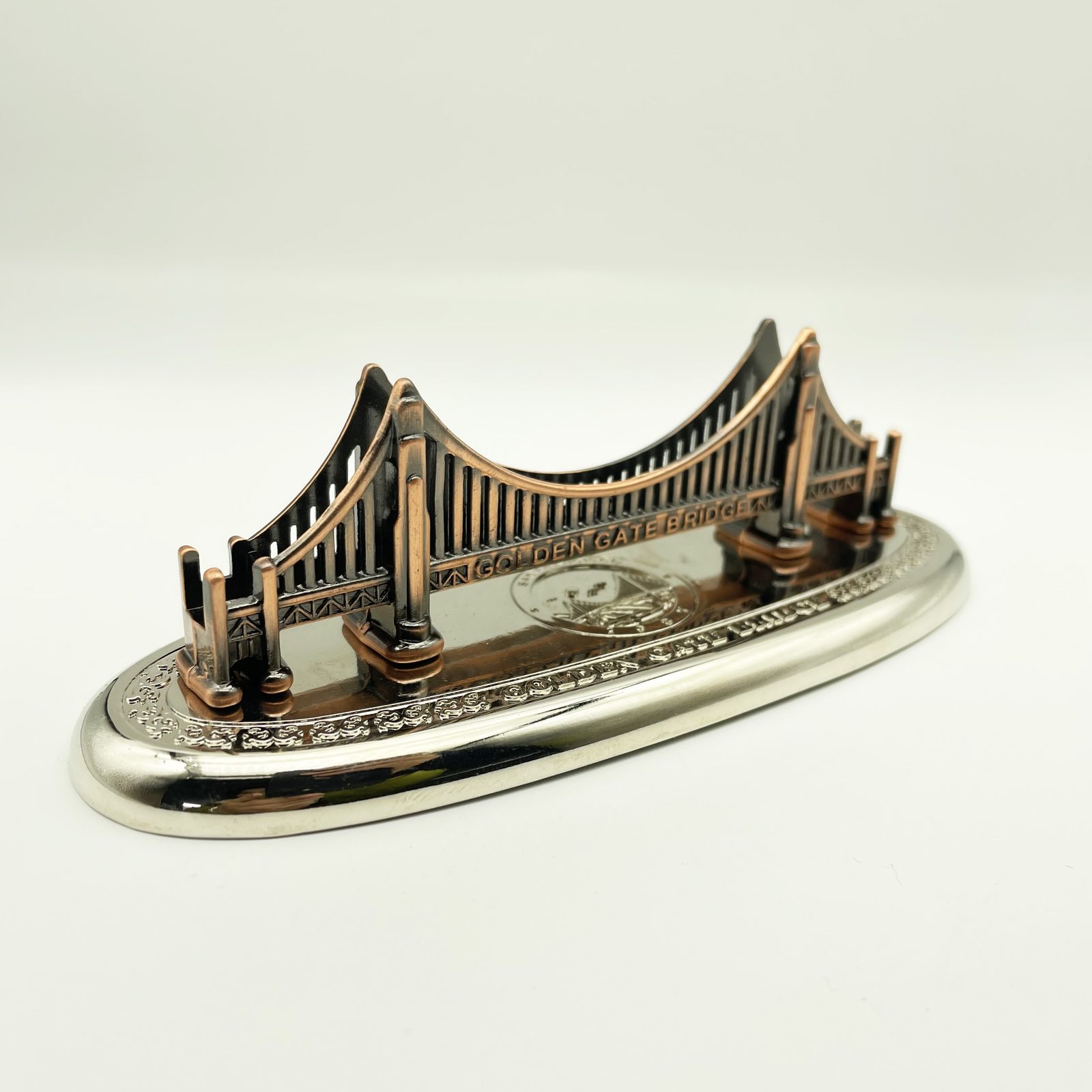 Custom sculpted bridge game token, gold plating OEM
